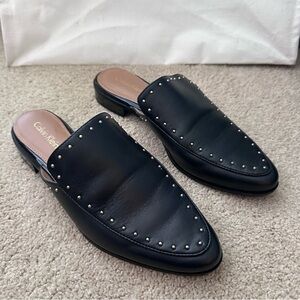 Calvin‎ Klein Black Studded Mules